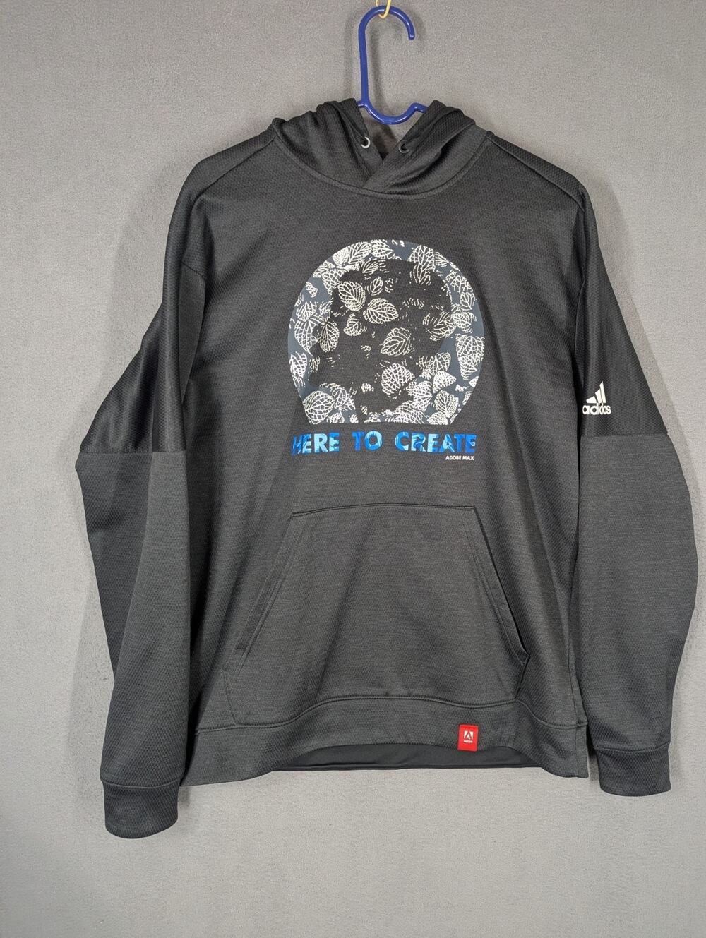 Adidas Climawarm Adobe Max Here To Create Graphic Pullover Hoodie Size Large
